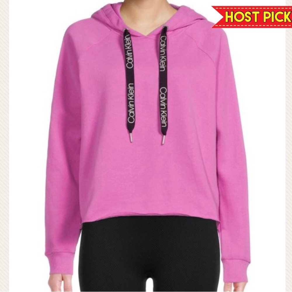 𝐂𝐀𝐋𝐕𝐈𝐍 𝐊𝐋𝐄𝐈𝐍 | PINK OVERSIZED RAGLAN SLEEVE DRAWSTRING HOODIE